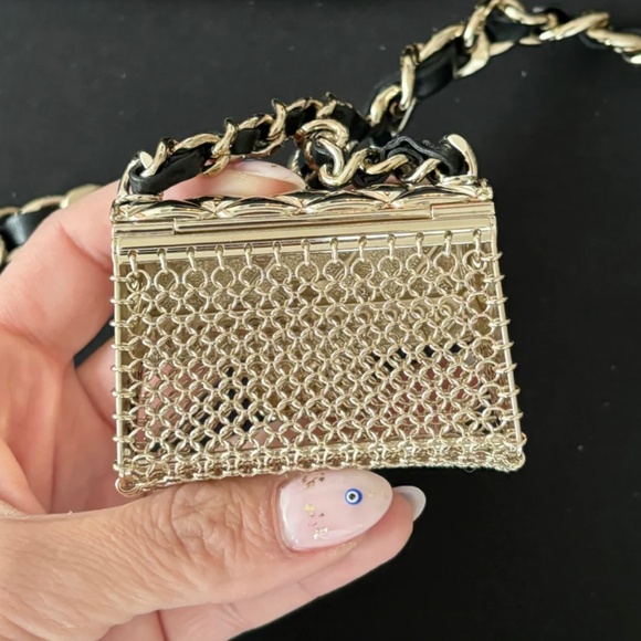 Authentic Chanel 22C Mini Mesh Bag Runway Chain Belt Bag - Picture 6 of 7